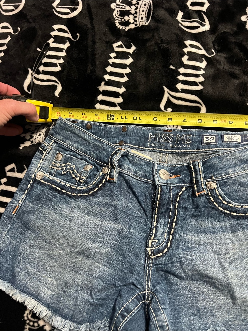 Miss Me Light Blue Distressed Denim Jean Shorts - Picture 6 of 7